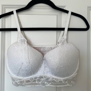 Longline bra with lace. VS PINK size M D-DD
